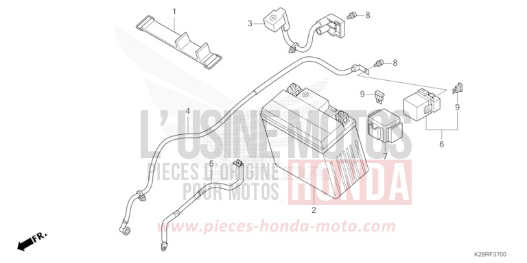 BATTERIE de CRF125F "Petites Roues" EXTREME RED (R292) 2025